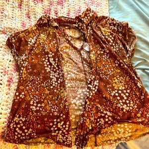 Orange and brown cardigan